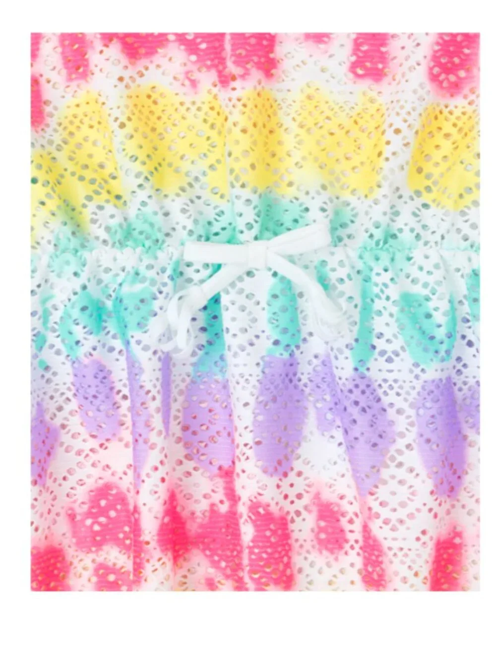 The Children’s Place Tie Dye Rainbow Lace Swim Cover-Up Dress, Slim Poncho Style